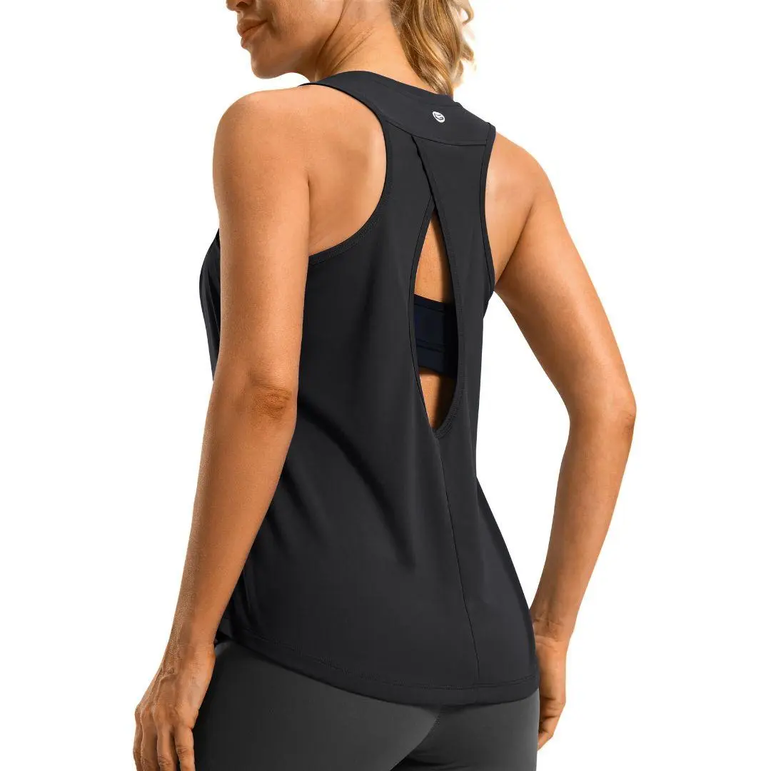 G Gradual Women's Sleeveless Workout Vest, Loose-Fit Open Back Athletic Yoga Tank Top, Workout Apparel, Sporty Sports Tops for Yoga, Running, Gym Sportswear Clothing, Fitness Apparel Sleeveless Gym Tops