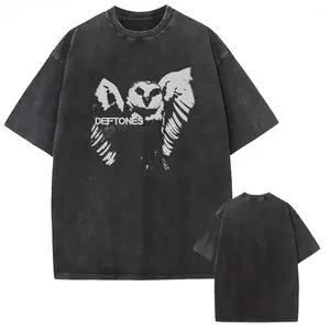 Sunland Retro Limited Hip Hop Deftones Unisex Oversize Rock Band Summer Washed Heavyweight Cotton T-shirt, Gift For Gothic, Gift For Punk, Grunge Clothes