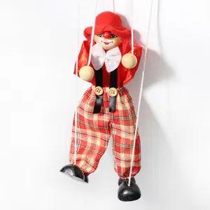 Handmade Wooden Clown Marionette - Pinocchio Drama Puppet Toy for Kids (Dolls & Stuffed Toys Category)