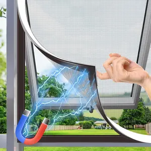 Window Screen Adjustable  Window Screen Replacement Max 39" x 59", DIY Fiberglass Mesh Window Screens for House Windows White Frame Grey Mesh