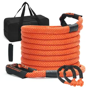 【fathersdaygift】VEVOR 7/8" x 30' Kinetic Recovery Tow Rope 30, 580lbs, Heavy-Duty Off Road Snatch Strap with 2 Soft Shackles (41750lbs) Extreme Duty 30% Elasticity Energy Snatch Strap Jeep Car Truck ATV Tractor