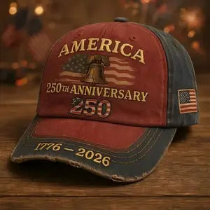 US 250th Anniversary Embroidered Baseball Cap, UPF 50+ Sun Protection Commemorative Hat Mother's Day gifts Party Authentic Premium Craftsmanship Limited Edition Vintage Wash