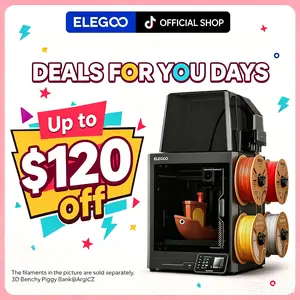 ELEGOO Centauri Carbon 2 Combo 3D Printer - Fully Auto Leveling, 500mm/s Fast Printing, CoreXY Structure, 256x256mm Large Build, Multicolor Capable, Beginner-Friendly for Family & School
