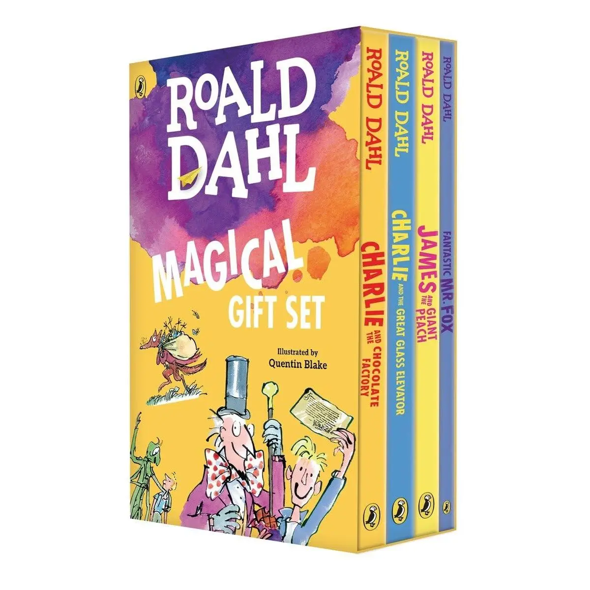 Roald Dahl Magical Gift Boxed Set (4 Books): Charlie and the Chocolate Factory, James and the Giant Peach, Fantastic Mr. Fox, Charlie and the Great Gl -- Roald Dahl - Boxed Set