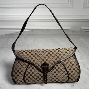 Pre-owned Celine Canvas Shoulder Bags Brown Macadam Shoulder Bag