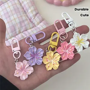 Romantic Sakura Keychains with Lobster Clasp, Alloy Resin Colorful Floral Pendants, Cute Women Bag Decor, Couple Friend Gift, Versatile Accessory, Keychain Kawaii, Keychain for Bags