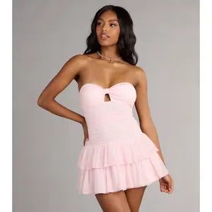 Sweet Escape Strapless Bow Mini Dress