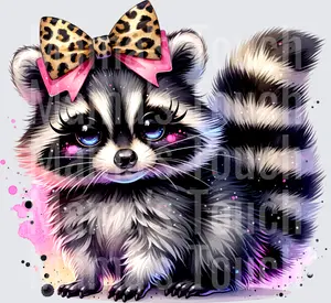 BOW LEOPARD PRINT RACOON