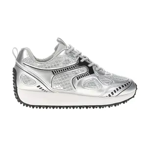 Vintage Havana Womens Apollo Metallic Lace Up Sneakers Shoes Casual - Silver