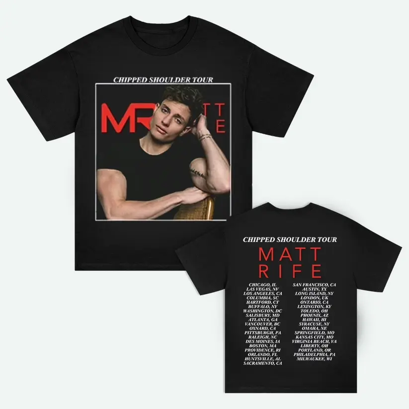 Matt Rife Merch Chipped Shoulder Tour T-shirt Classic Print Short Sleeve