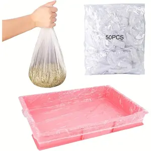 Disposable Small Animal Cage Liners, 50 Sheets Pet Tray Film, Rabbit Litter Box Bags, Hamster Cage Toilet Plastic Film, Suitable for Birds, Rodents, Bird Cages