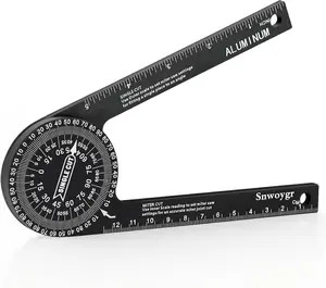7 Inch Aluminum Miter Saw Protractor, Professional Angle Measuring Tool, Comes with Two Extra Straightedge Protractors for Woodworkers, Builders, Plumbers, Home DIY