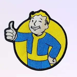 Fallout VaultBoy Embroidered Patch, 3.72"x3.87", Sew-On/Iron-On/Hook Backing, High-Quality Durable Fabric, Crisp-Stitch Logo, for Jackets Backpacks, Ideal for Gear Customizers