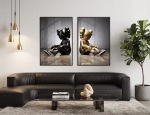 KAWS POSTER UNFRAMED  Set of 2 –  Wall Art, Printable Graffiti Minimalist KAWS Figure Prints, Hypebeast Urban Street Decor