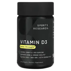 Sports Research Vitamin D3, 125 mcg (5,000 IU), 30 Softgels