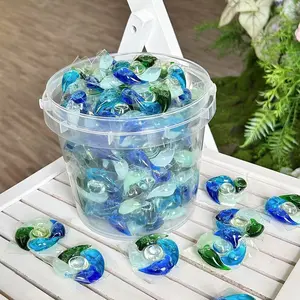 Extra large laundry capsules, fairy laundry pack, blue ocean, 30/80 pieces, soft and color-protecting, powerful stain removal, antib and anti-mite, clean and fragrant, liquid laundry capsules, 7 days of fragrance.