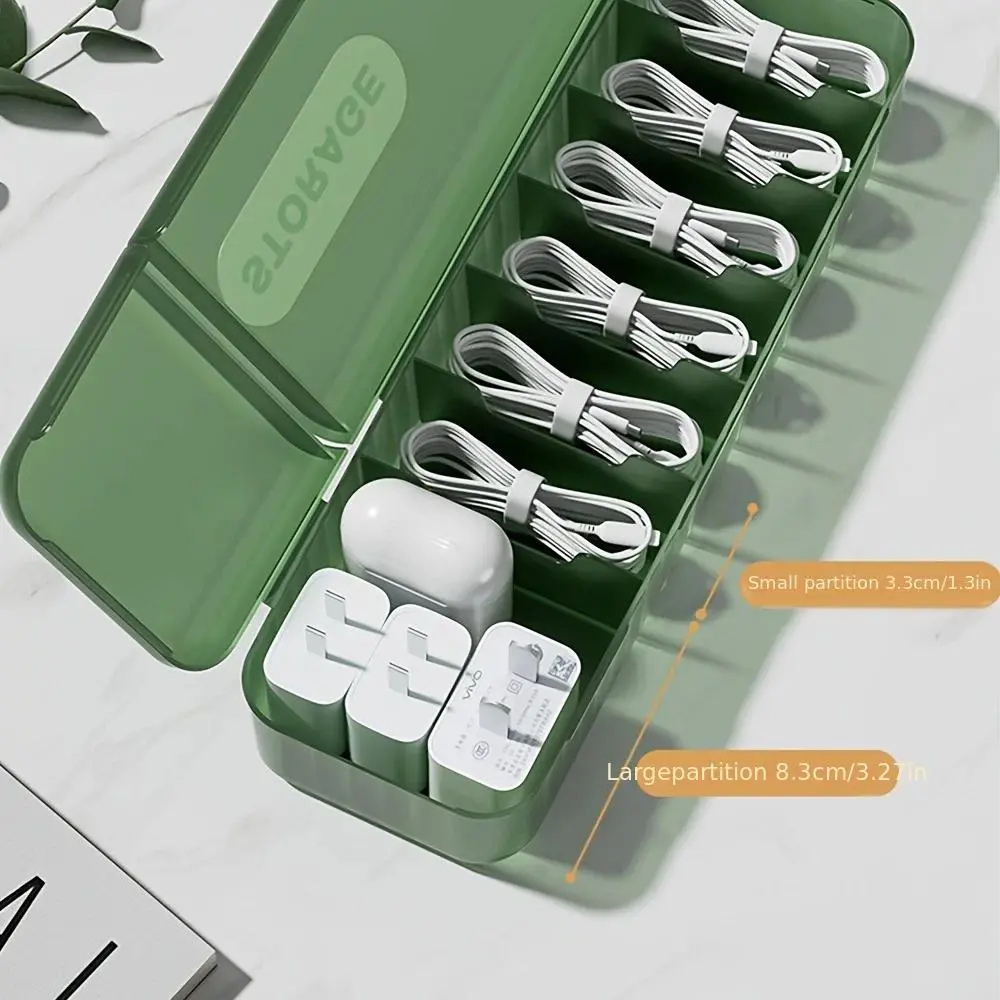 1PC Desktop covered data cable storage box, audio cable sorting box, headphone power cord sorting tool, Headphone Accessories
