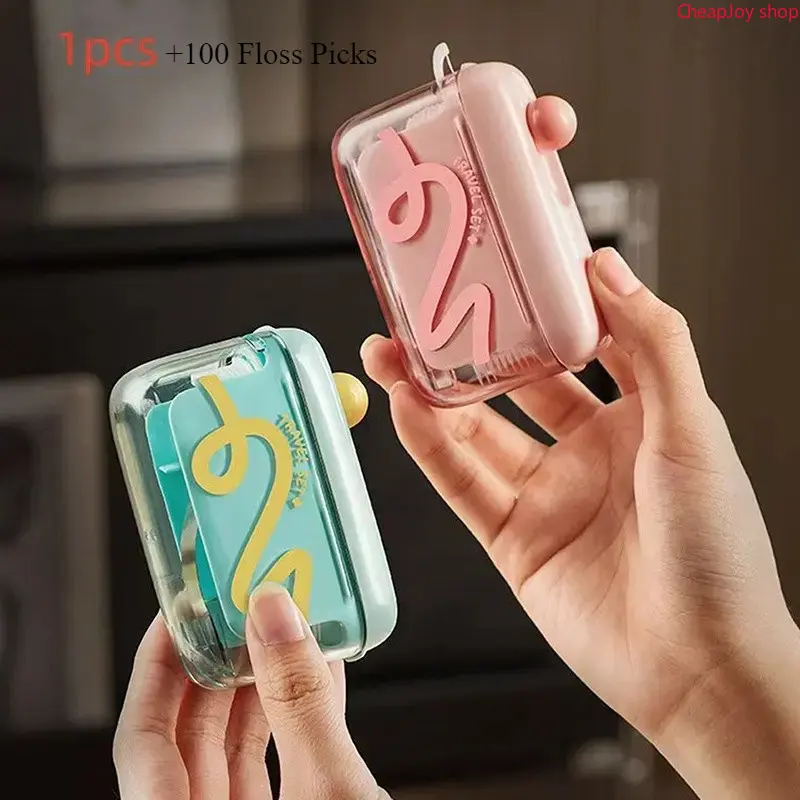 Automatic Pop-Up Dental Floss Box, Portable Press-Type Floss Dispenser, Refillable Oral Care Flossers, Compact Hygiene Supplies, Practical Gadget for Daily Oral Cleaning at Home, Restaurant, Travel and On-the-Go Use
