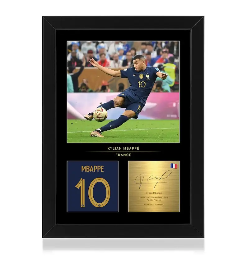 Kylian Mbappe Poster Soccer Wall Decor, Unframed National Team Sports Poster
