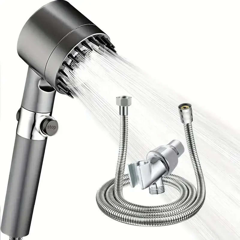 Handheld Turbo Power Spray Shower Head with Hose - High Pressure, Multiple Spray Modes, Filtered, On/Off Switch, Ideal for Hard Water Homes, Easy Rinsing & Pet Bathing, Shower Heads