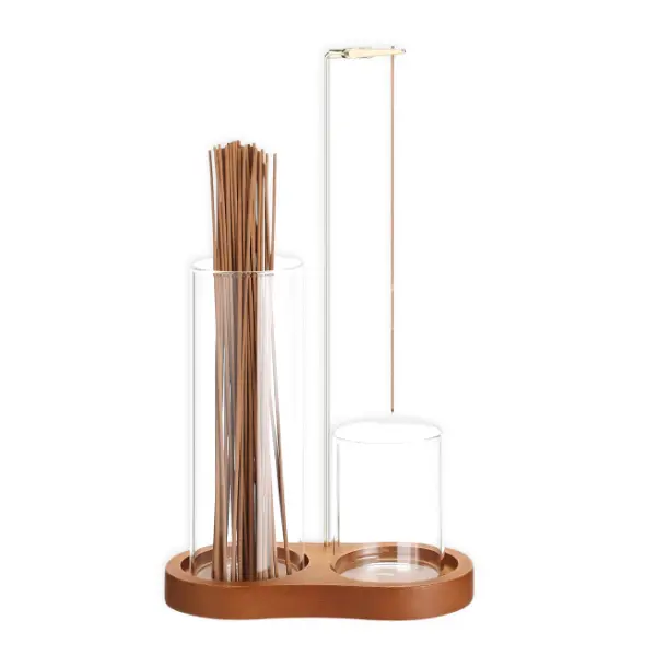 2 in 1 Incense Holder for Sticks, Incense Burner Holder with Glass Ash Storage and Incense Sticks Organizer, Insence-Stick Holder for Yoga Spa Meditation Home Decor