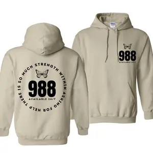 988 Suicide Prevention Hoodie – Mental Health Crisis Lifeline Graphic, Awareness Apparel for Daily Wear