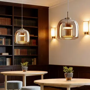 Modern Glass Chandelier Ceiling Light Fixture, Warm Lighting for Dining Room Kitchen Bar Bedroom Hotel Cafe Indoor Decor LED Lamp, Led Ceiling Lights