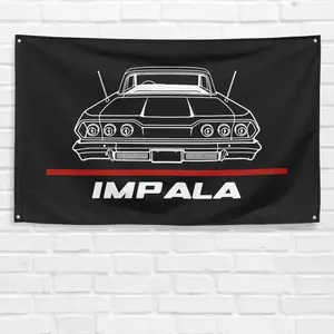 For Chevrolet Impala 1963 Car Enthusiast tapestry Birthday Gift Banner summer gift Decor Decorative Light Peach room decor valentine's gift for bfwall decor flags