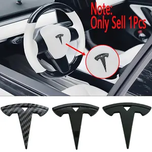 ABS car steering wheel badge sticker accessories are applicable to Tesla SpaceX Model 3 Highland, 2023 Model S, Model X, Model Y, Model Y-Eur, and Roa. Vehicle