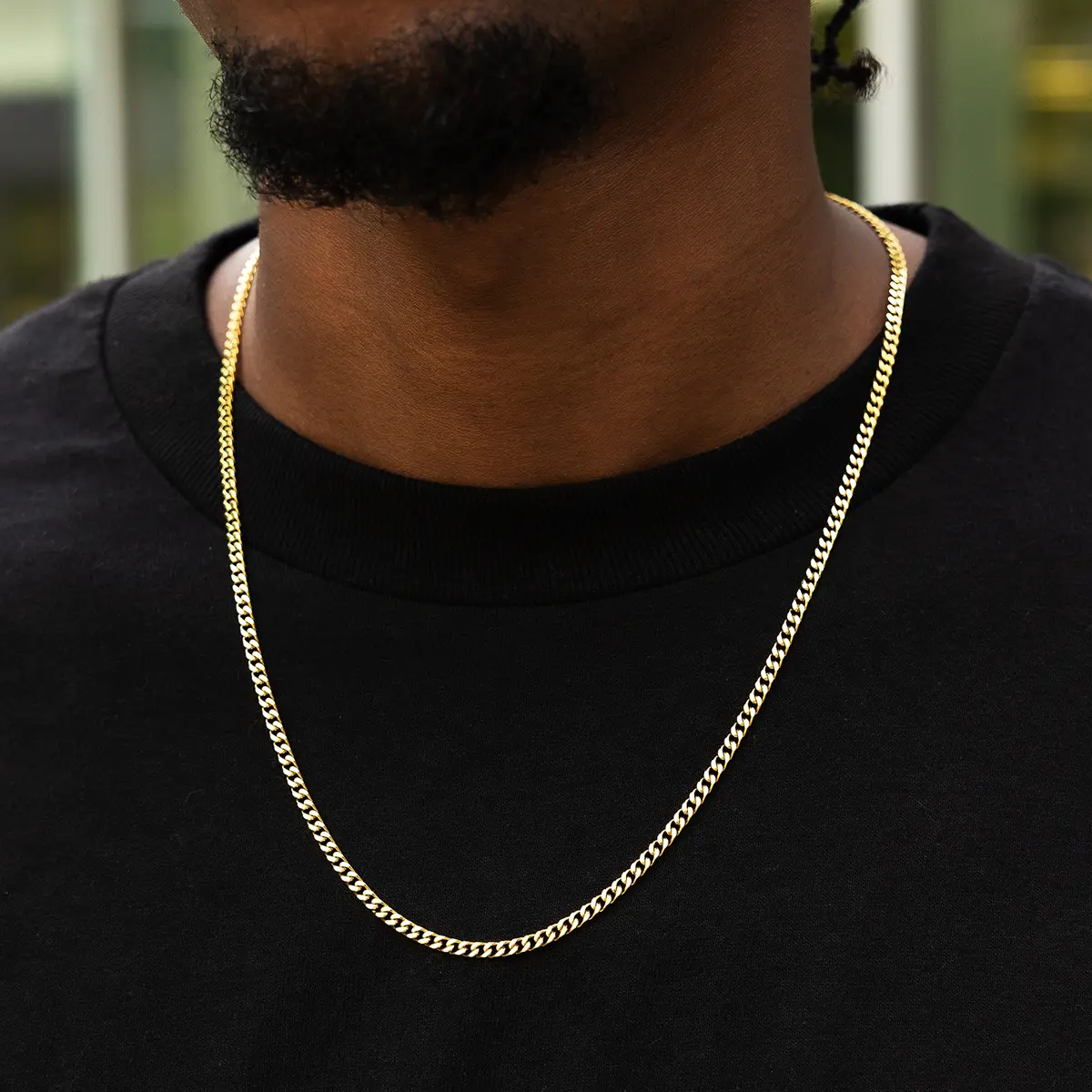 GLD Micro Cuban Chain | 18k Yellow Gold Plated, 3mm in Width, 16-28" Lengths - Perfect Gift GLD Micro Cuban Chain | 18k Yellow Gold Plated, 3mm in Width, 16-28" Lengths - Perfect Gift