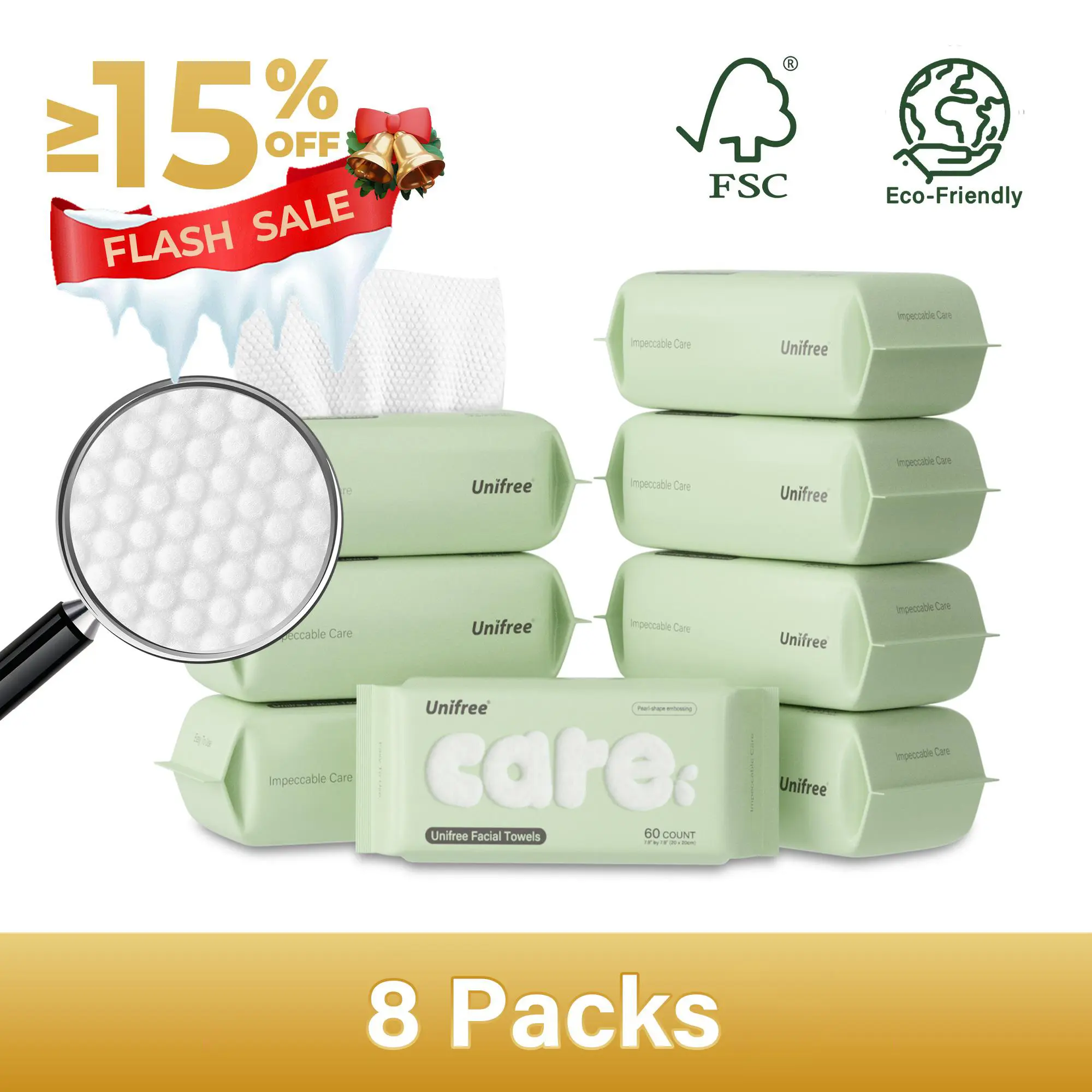 Unifree Towel  8-pack Value Pack, 480 Count