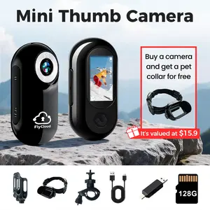 Flycloud A100 Mini Thumb Camera–1080P HD, 128GB mini TF Card, Long Battery Life, Portable Body Camera & Sports cam for Meetings, Study, Cycling & Outdoor Activities Enthusiasts/Families/Pet Owners