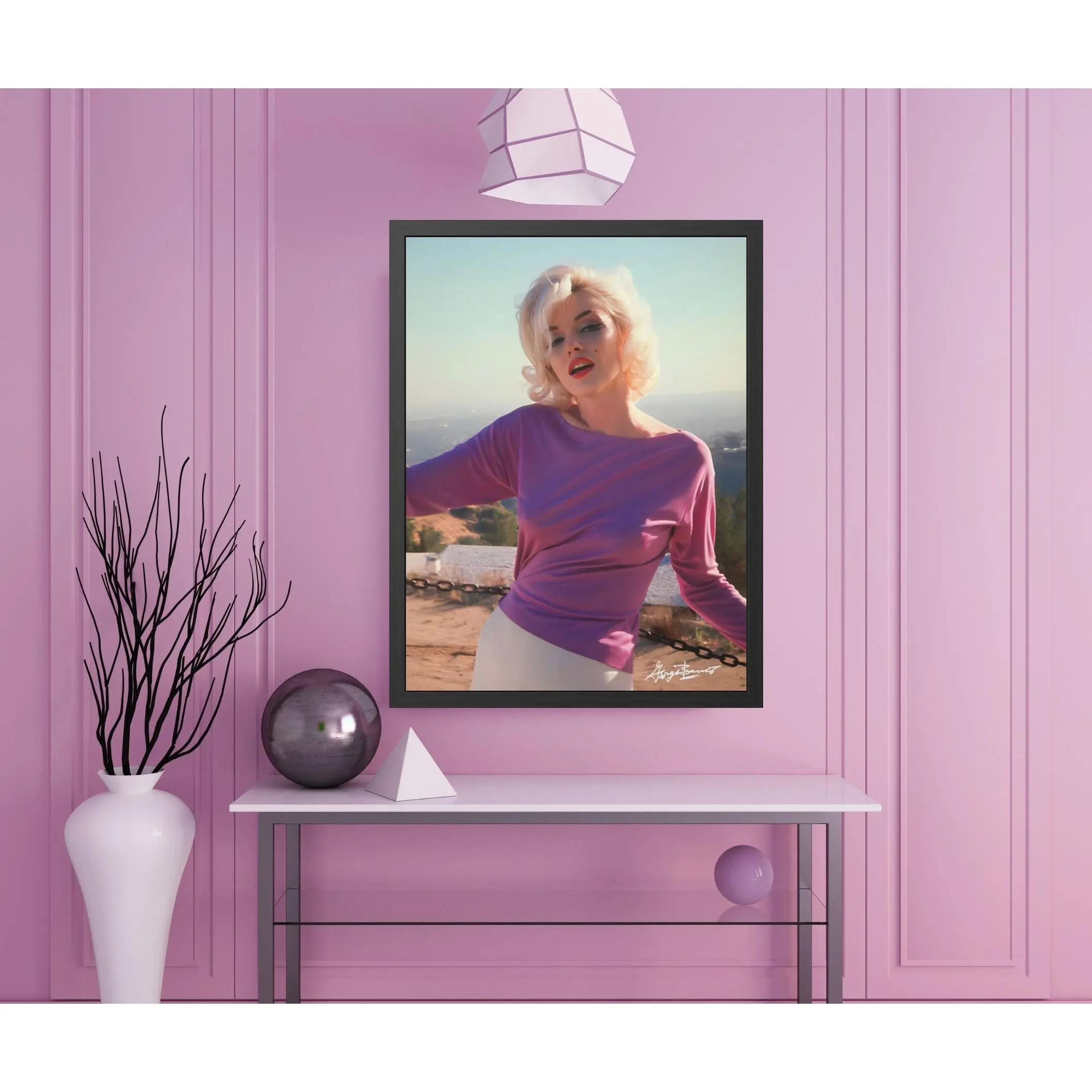 Marilyn Monroe Wall Decor Large Framed Art Framed Prints Vintage Picture Framed Poster Hollywood Hills Home Decor Gift for Marilyn Fans