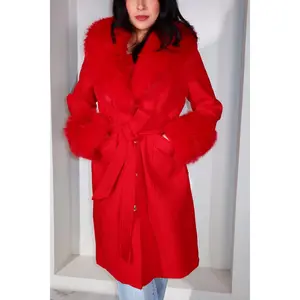 All Eyes On Her Faux Fur Coat - Red