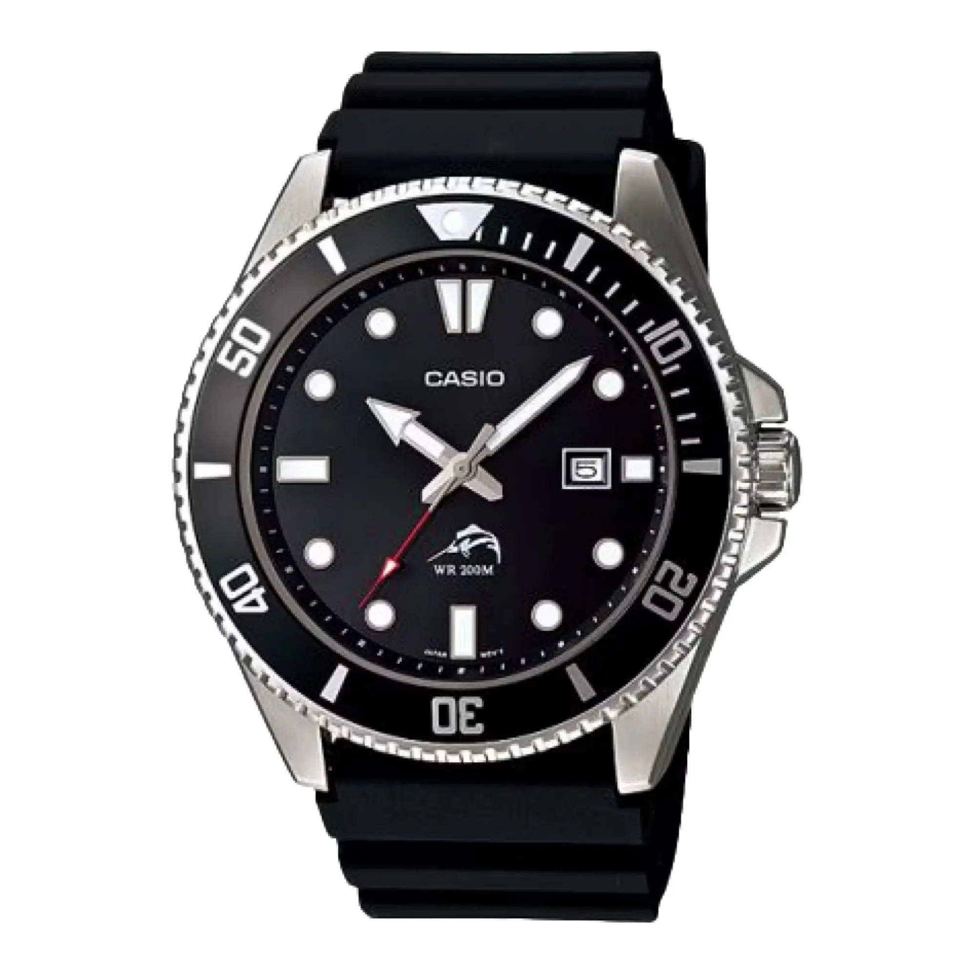 Casio Men's Dive Watch with Black Dial - MDV-106-1AV