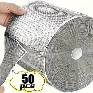 50 pieces of environmentally friendly and reusable mesh cleaning cloth - woven polyester scratch free scrubbing cloth, suitable for kitchens, bathrooms, and restaurants - ideal for removing grease and dirt