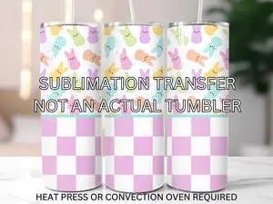 tumbler sublimation transfer - checkered peeps easter
