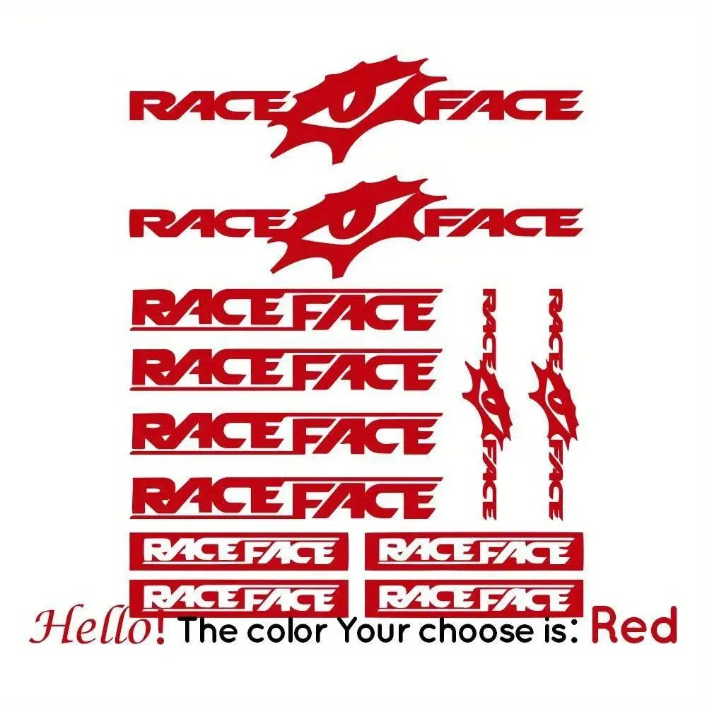 12Pcs/set Race Face bicycle sticker set, suitable for mountain bikes, BMX and other models, designed to create body decoration