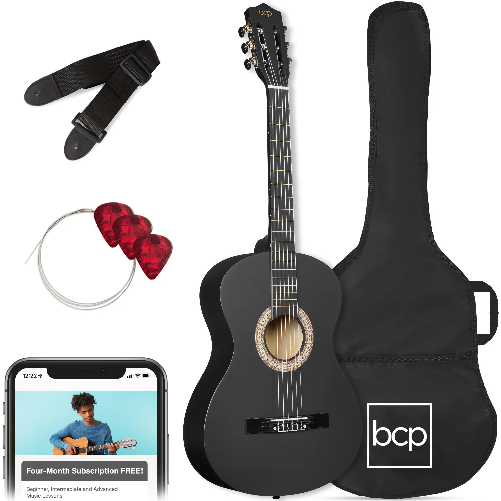 Best Choice Products 30in Kids Acoustic Guitar Beginner Starter Kit w/ Strap, Case, Strings