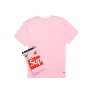 Supreme Unisex Hanes Tagless Tees (2 Pack) Pink, from StockX
