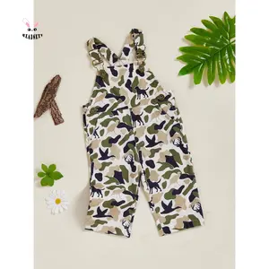 Kids Boys Camouflage Print Overalls Suspender Pants Sleeveless Toddler Jumpsuit