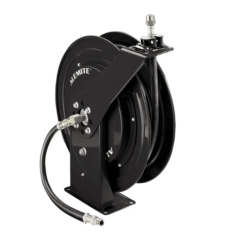 Alemite, 8078-BBK Black Heavy Duty Grease Hose Reel with 317874-50 Hose