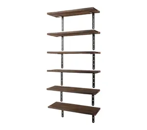 Lavish Home Floating Shelves Set of 6 Wood Floating Shelves