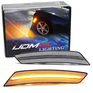 iJDMTOY Semi-Clear Lens 36-SMD Amber Full LED Front Bumper Side Marker Light Kit For Chevrolet 2022-2024 Equinox