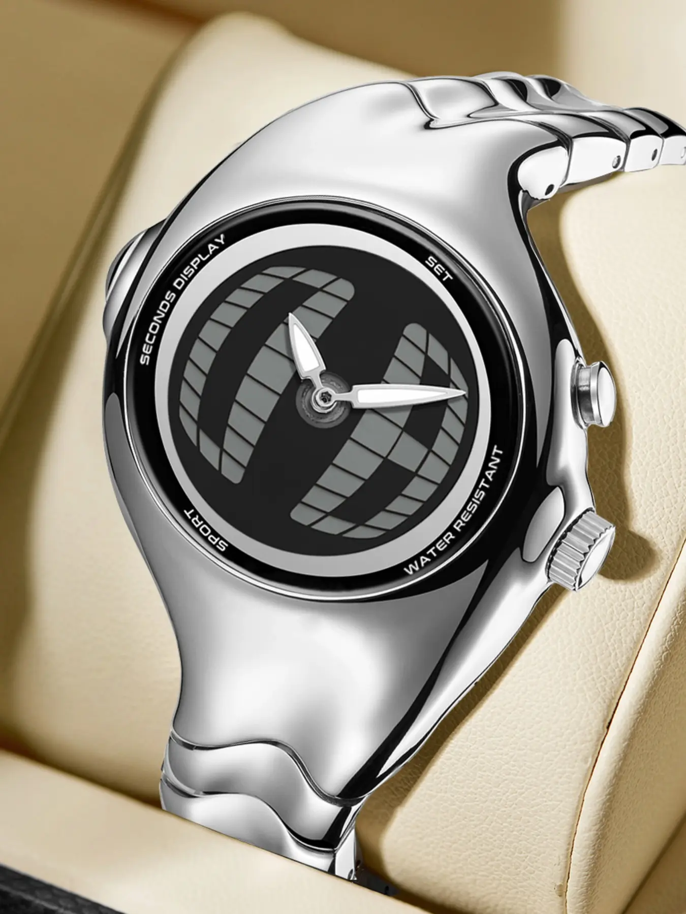 Men's Quartz, Digital Analog Watch, Jumping Seconds Fish-Eye Design, High-End Dual-Movement Wristwatch, Niche Millennial Y2K Style, Modern Fashionable Wristwatch, Perfect Gift, Durable Watch, Fashionable Stylish Watch, High Quality Watch