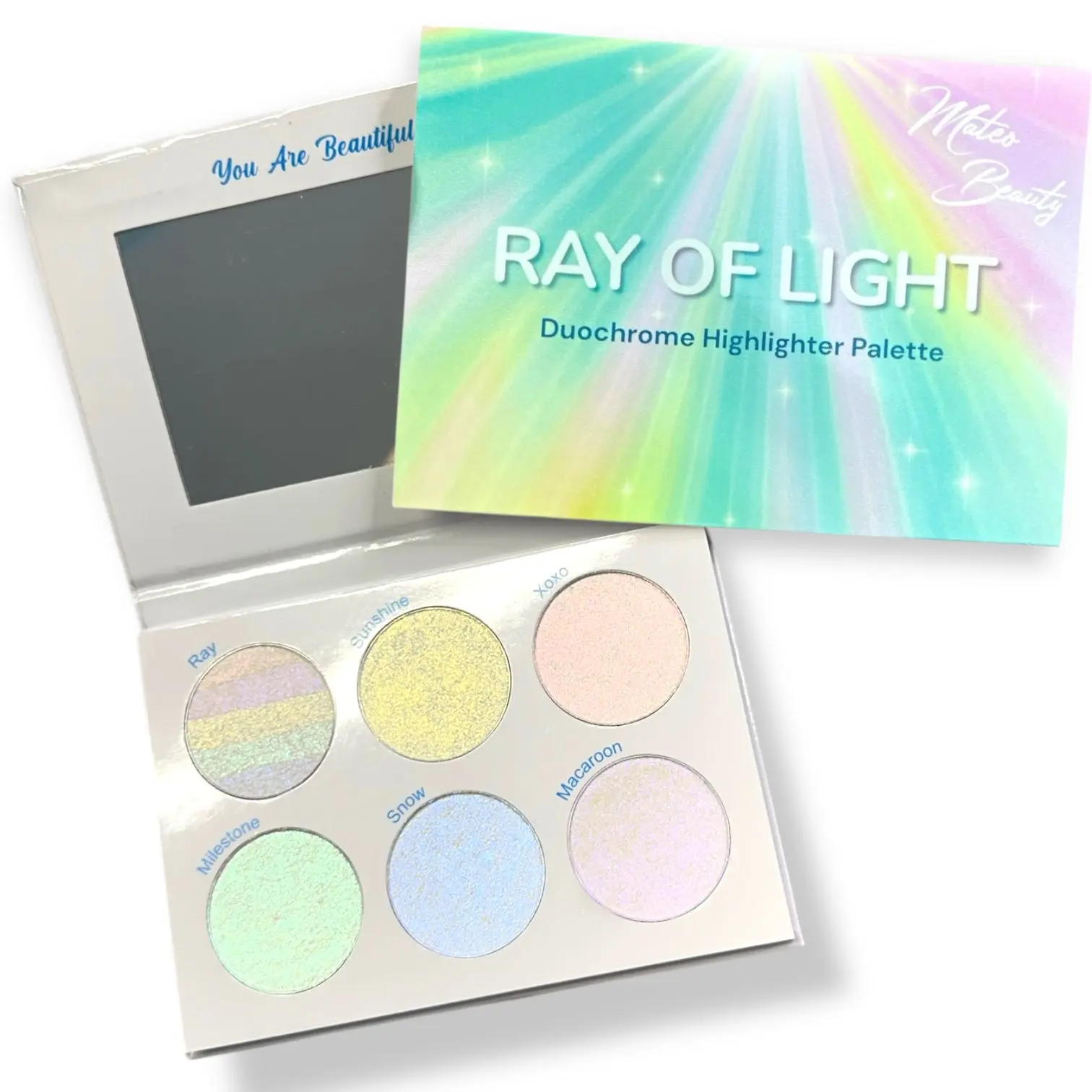 Ray of Light – Duochrome Radiant Golden Cosmetic Makeup Highlighter Palette, Long-Lasting Shimmering Effortless
