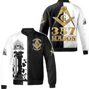 Personalized Masonic White Compass Symbol Bomber Jacket – Masonic Bomber Jacket, Compass Symbol Jacket, Freemason Bomber Jacket, Masonic Compass Jacket, Personalized Masonic Jacket, White Compass Jacket