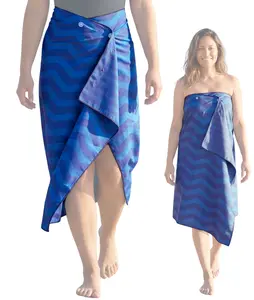 3-in-1 Wearable Beach Wrap & Lightweight Travel Towel – Sarong with Secure Button Closure, Quick-Dry Sand-Free Microfiber, Adjustable Fit (64”x33”, Fits S–4X), Compact Pool & Beach Essential