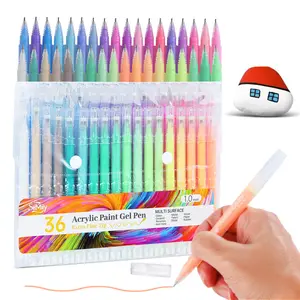 SiiMiiy Multicolor Acrylic Gel Pens, 1.0 mm Fine Point Assorted Colors Acrylic Paint Pens, Drawing Gel Pen for Coloring, Note Taking, Journaling Crafts Art Supplies, Acrylic Markers, No Bleeding