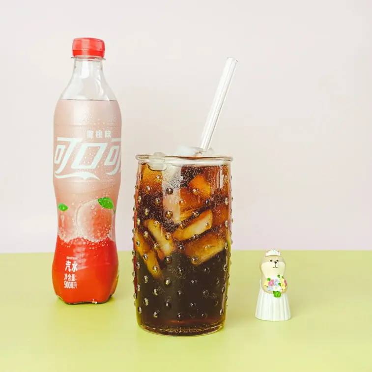 Coca-Cola Peach Sparkling Soda - Taiwan-Made Strawberry Watermelon Sweet Summer Iced Beverage